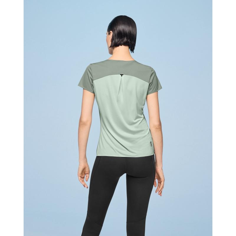 On Running Performance-T Women's T-Shirt Moss | Creek Mint | MQDFI-4906