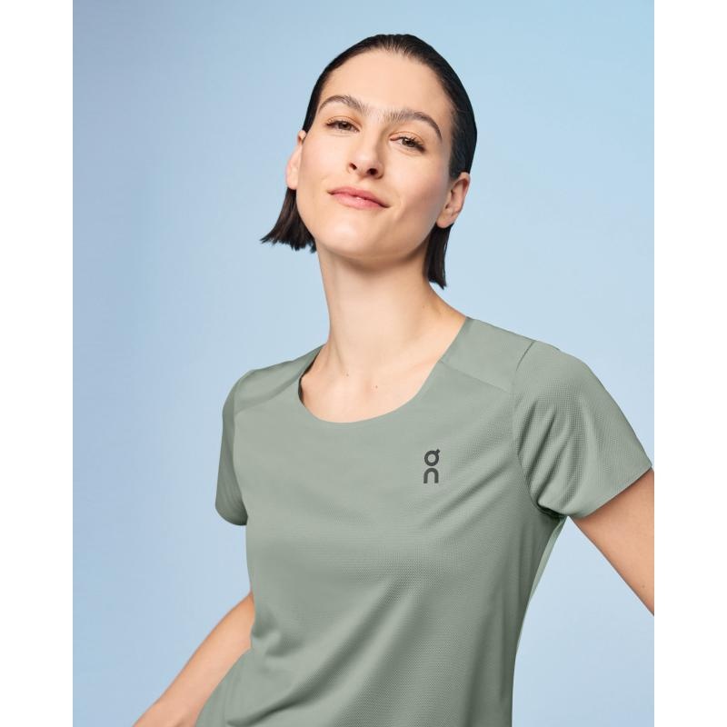 On Running Performance-T Women's T-Shirt Moss | Creek Mint | MQDFI-4906