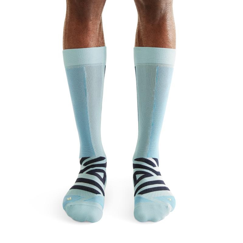 On Running Performance High Men's Sock Hail | Wash Blue | OYZLX-2083