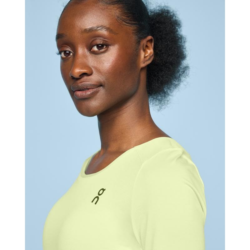 On Running Performance Long-T Women's Long-T-Shirt Hay Yellow | FQKDM-4296