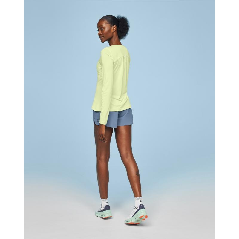 On Running Performance Long-T Women's Long-T-Shirt Hay Yellow | FQKDM-4296