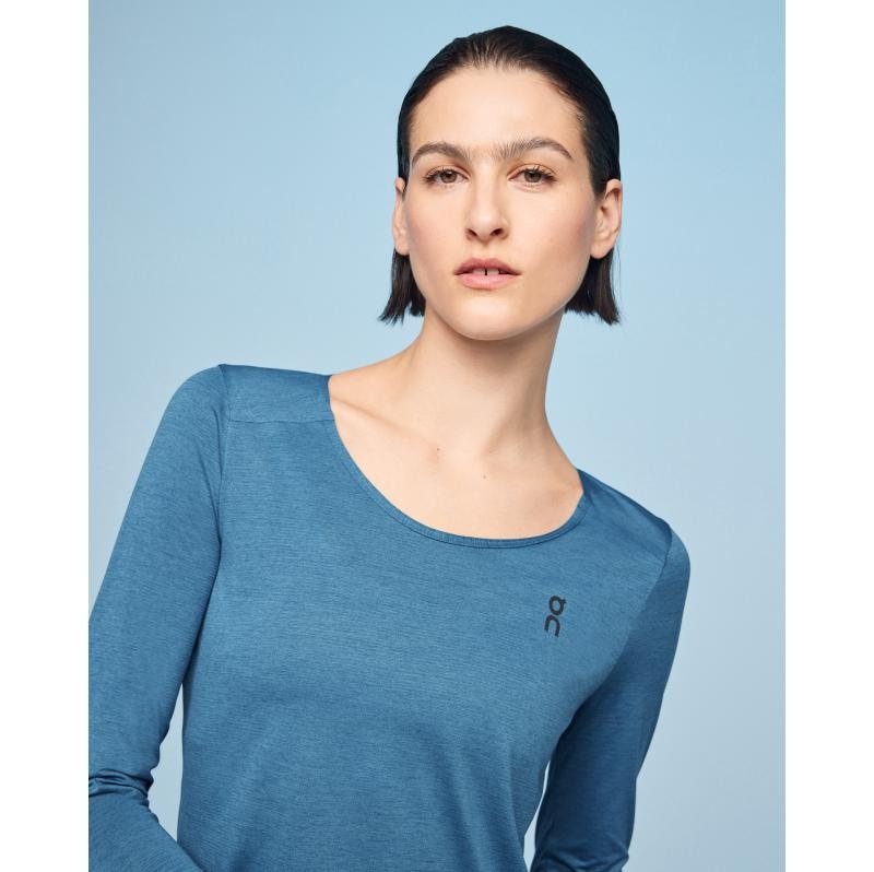 On Running Performance Long-T Women's Long-T-Shirt Stellar Blue | NJPHL-4709