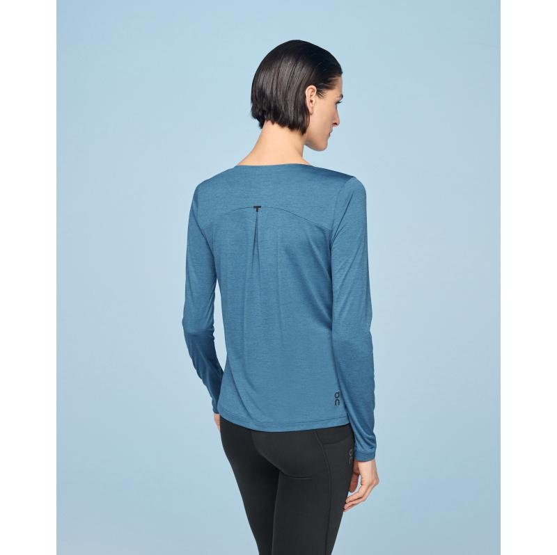 On Running Performance Long-T Women's Long-T-Shirt Stellar Blue | NJPHL-4709