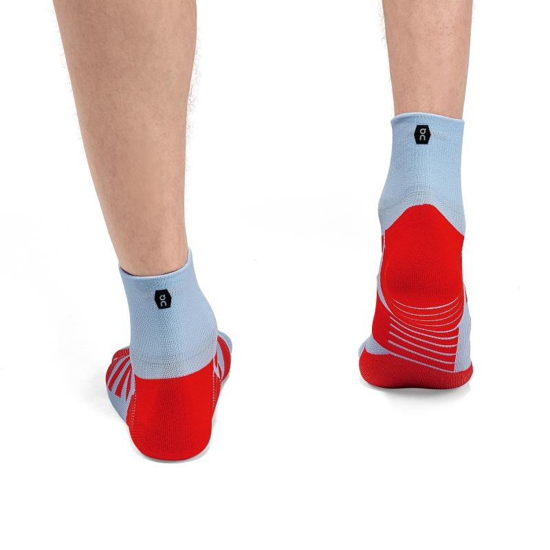 On Running Performance Mid Men's Sock Heather | Red | WZHKT-8927