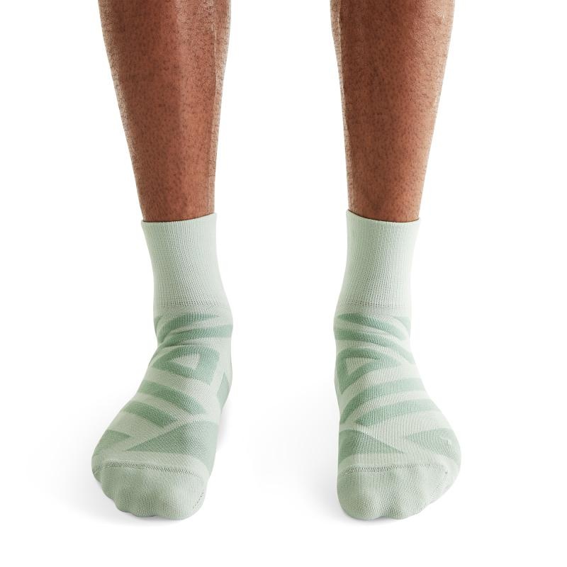 On Running Performance Mid Men's Sock Moss | Algae Mint | OVCRA-6593