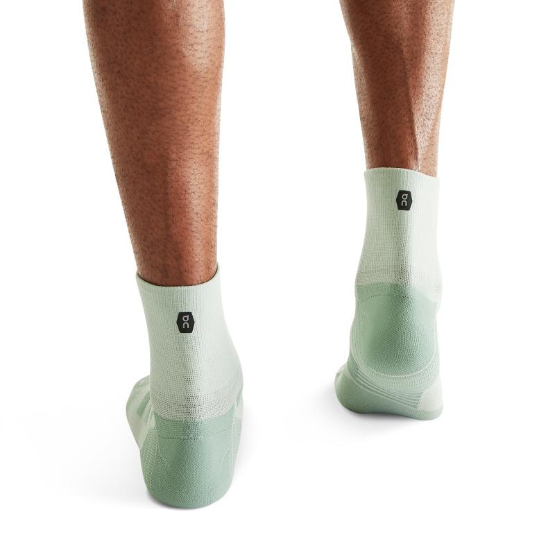 On Running Performance Mid Men's Sock Moss | Algae Mint | OVCRA-6593