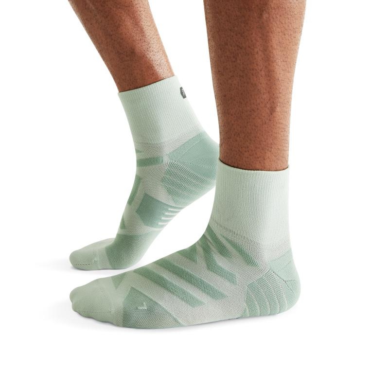 On Running Performance Mid Men\'s Sock Moss | Algae Mint | OVCRA-6593