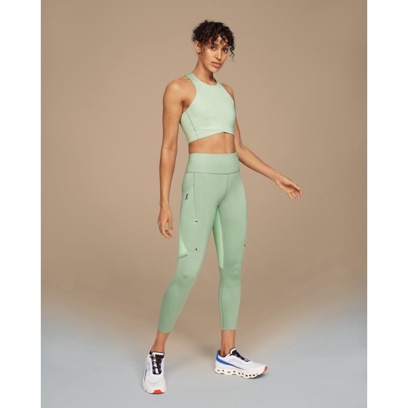 On Running Performance Tights 7/8 Women's Pant Moss | Creek Mint | FWBTN-6128