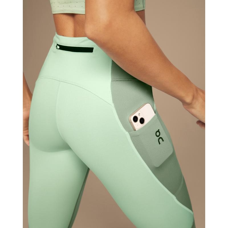 On Running Performance Tights 7/8 Women's Pant Moss | Creek Mint | FWBTN-6128