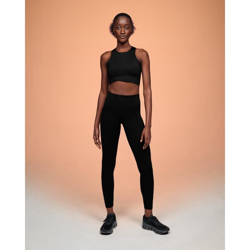 On Running Race Crop Women's Tank Top Black | Shadow | QBGRW-2594