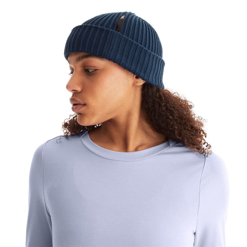 On Running Studio Men's Beanie Navy | QJSPE-8174