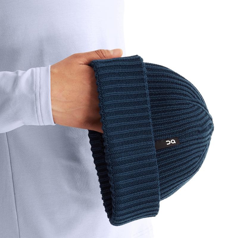 On Running Studio Men's Beanie Navy | QJSPE-8174