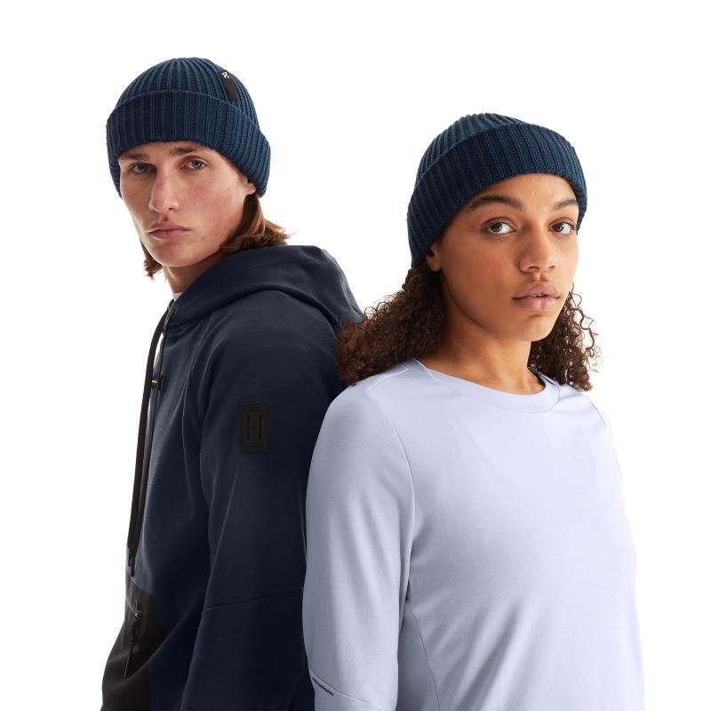 On Running Studio Men\'s Beanie Navy | QJSPE-8174