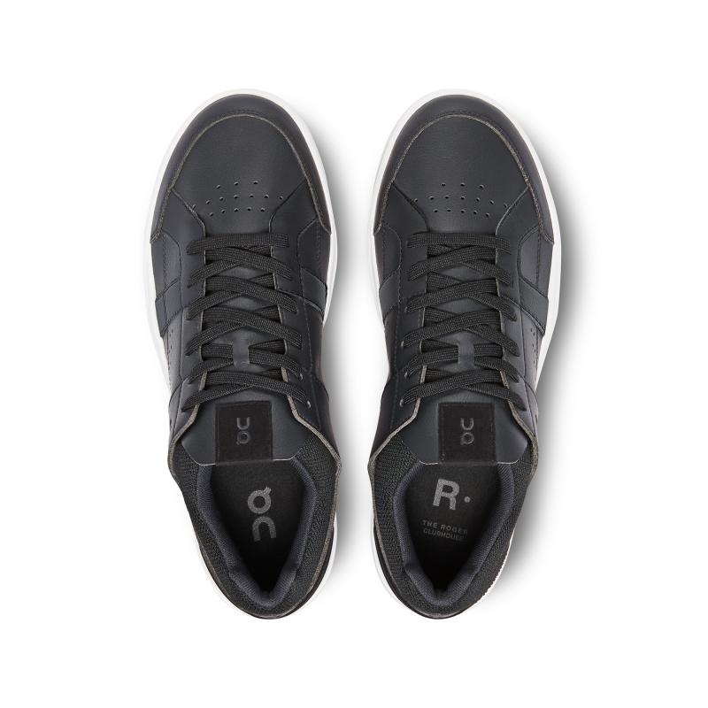 On Running THE ROGER Clubhouse Men's Life Shoes Black | White | TXERQ-2918