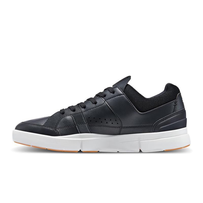 On Running THE ROGER Clubhouse Men's Life Shoes Black | White | TXERQ-2918