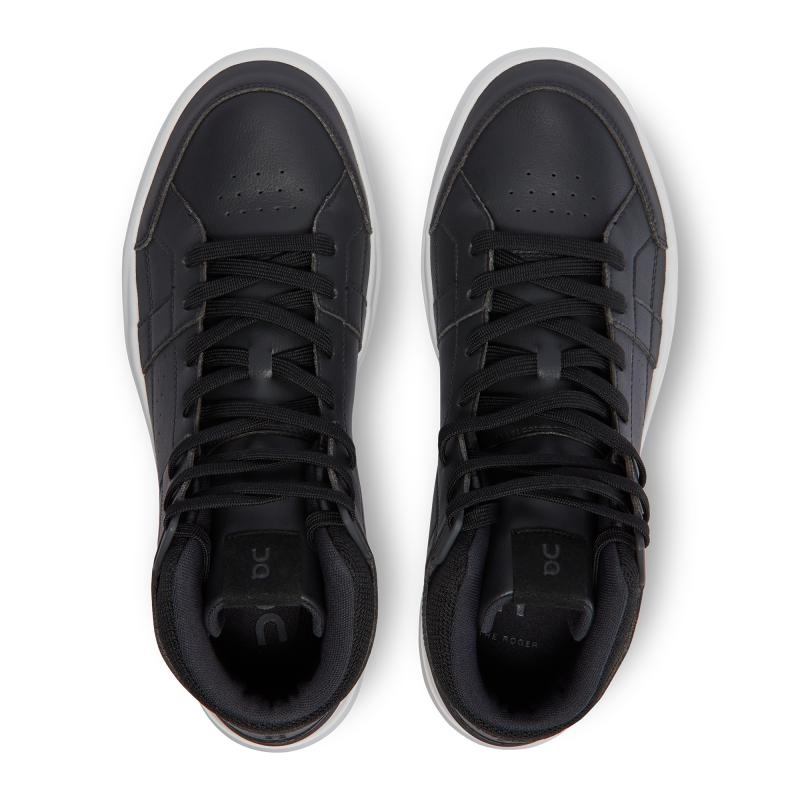 On Running THE ROGER Clubhouse Mid Men's Life Shoes Black | Eclipse | LCJWV-0731