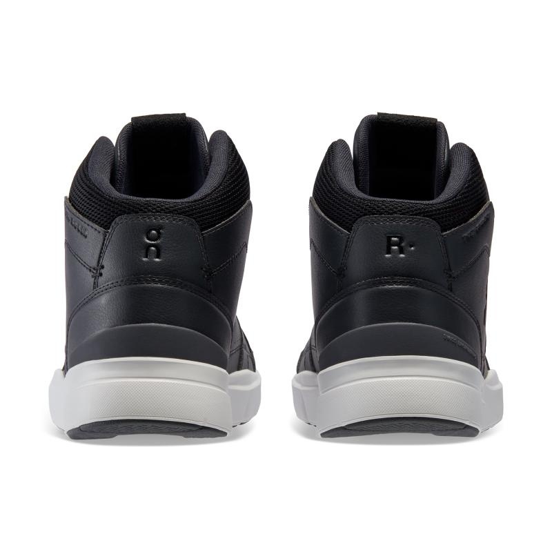 On Running THE ROGER Clubhouse Mid Men's Life Shoes Black | Eclipse | LCJWV-0731