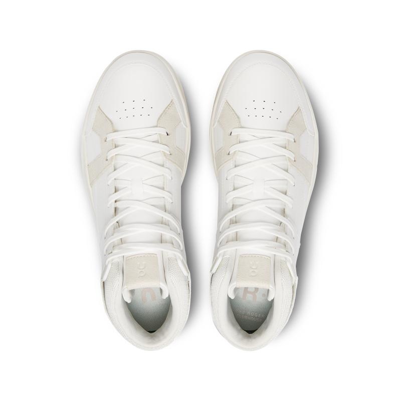 On Running THE ROGER Clubhouse Mid Men's Life Shoes White | Sand | VJALF-5684