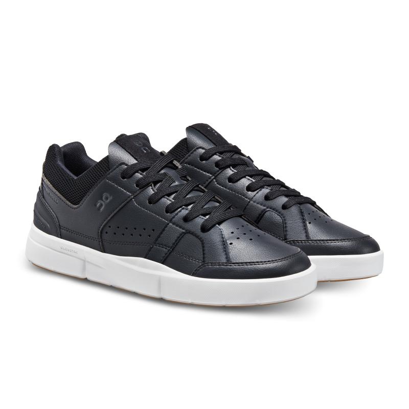 On Running THE ROGER Clubhouse Women's Lifestyle Shoes Black | White | UBAHD-1354