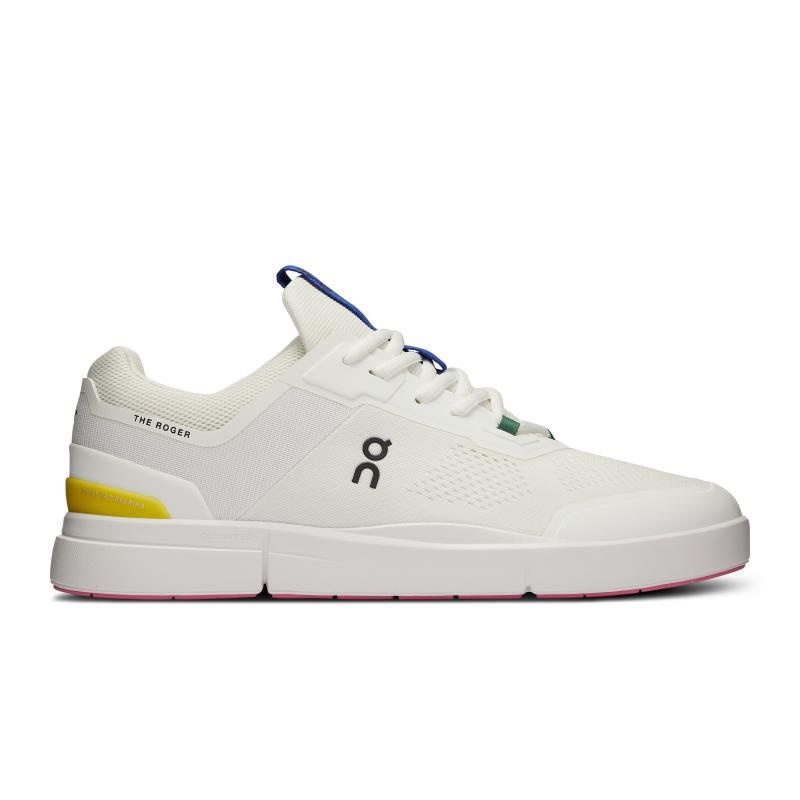 On Running THE ROGER Spin Men\'s Life Shoes Undyed-White | Yellow | OBIDU-2487