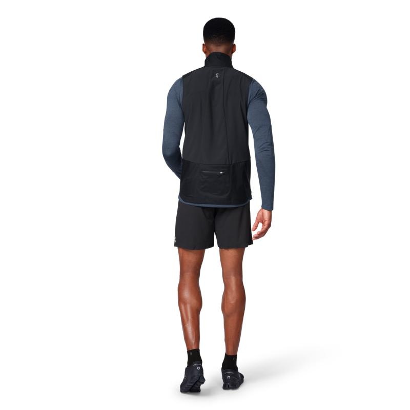 On Running Weather Men's Vest Black | RZJTA-8462