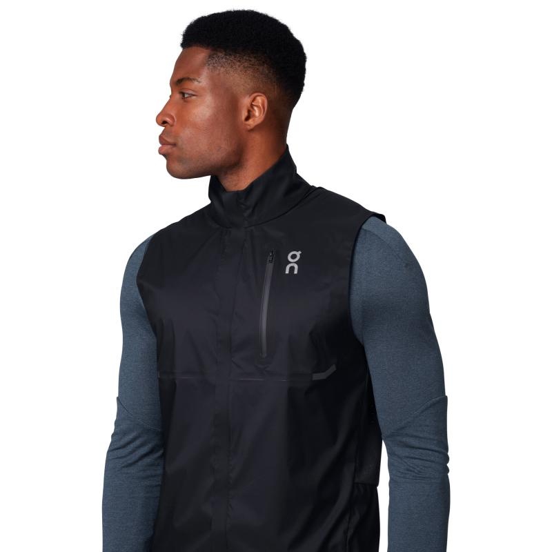 On Running Weather Men's Vest Black | RZJTA-8462