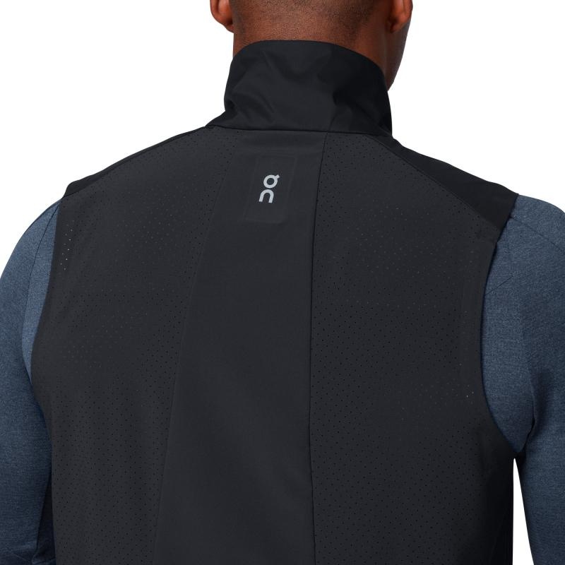 On Running Weather Men's Vest Black | RZJTA-8462