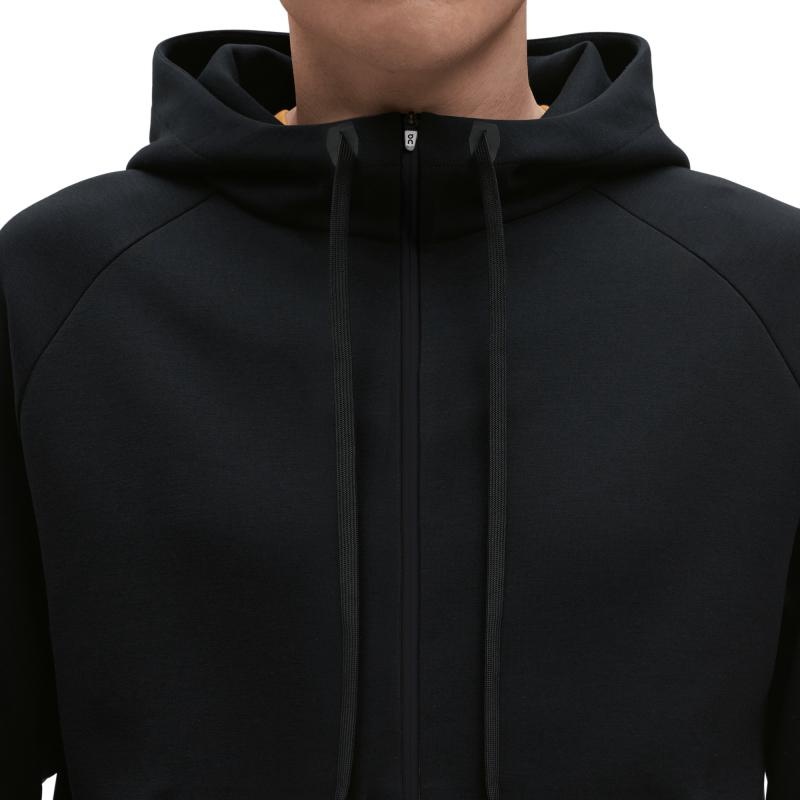 On Running Zipped Men's Hoodie Black | NCBQG-5601