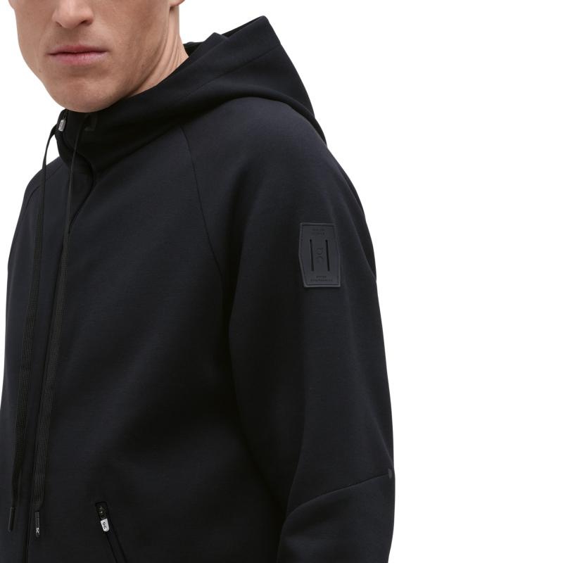 On Running Zipped Men's Hoodie Black | NCBQG-5601