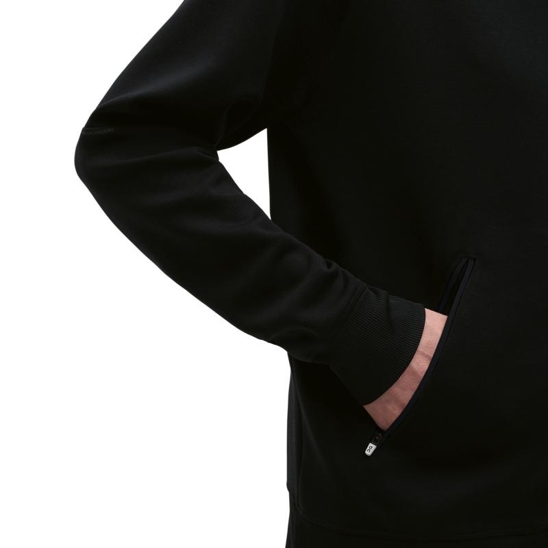 On Running Zipped Men's Hoodie Black | NCBQG-5601