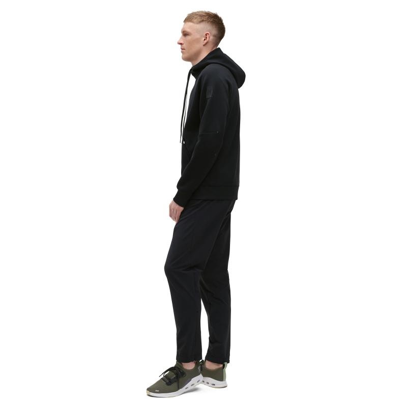 On Running Zipped Men's Hoodie Black | NCBQG-5601