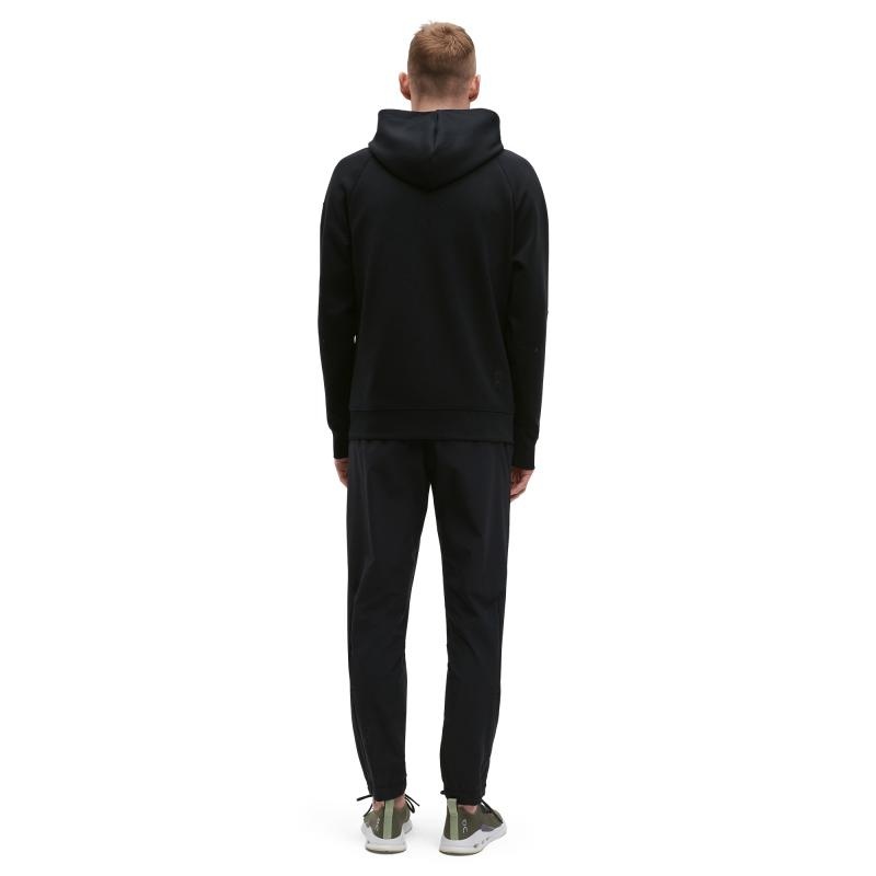 On Running Zipped Men's Hoodie Black | NCBQG-5601