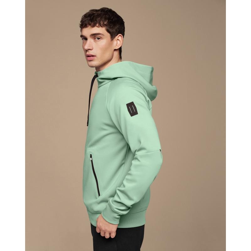 On Running Zipped Men's Hoodie Moss Mint | SGLTM-0416