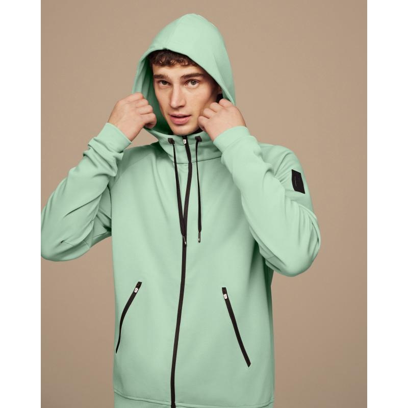 On Running Zipped Men's Hoodie Moss Mint | SGLTM-0416