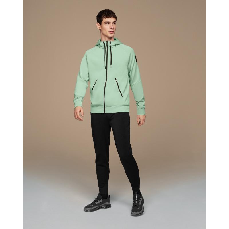 On Running Zipped Men's Hoodie Moss Mint | SGLTM-0416