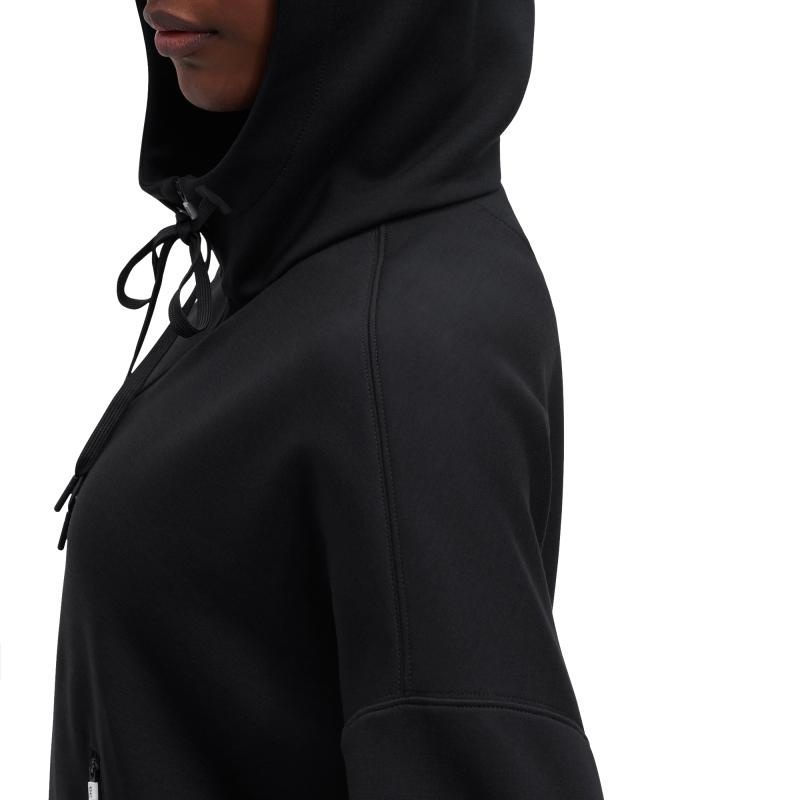 On Running Zipped Women's Hoodie Black | YJFVC-9460