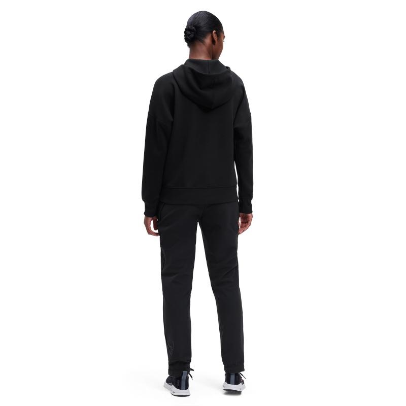 On Running Zipped Women's Hoodie Black | YJFVC-9460