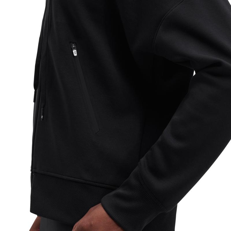 On Running Zipped Women's Hoodie Black | YJFVC-9460